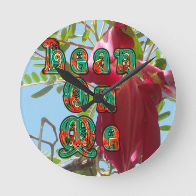 Horloge Ronde Inspiration Lean On Me Floral Skyward Art Imprimer (Recto)