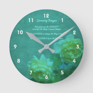Horloge Ronde Inspiration Rose de la prière de sérénité