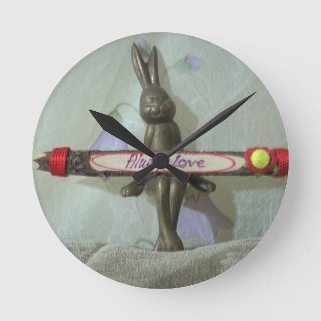 Horloge Ronde Inspirational Rabbit : Always Love Sign Art Print (Recto)