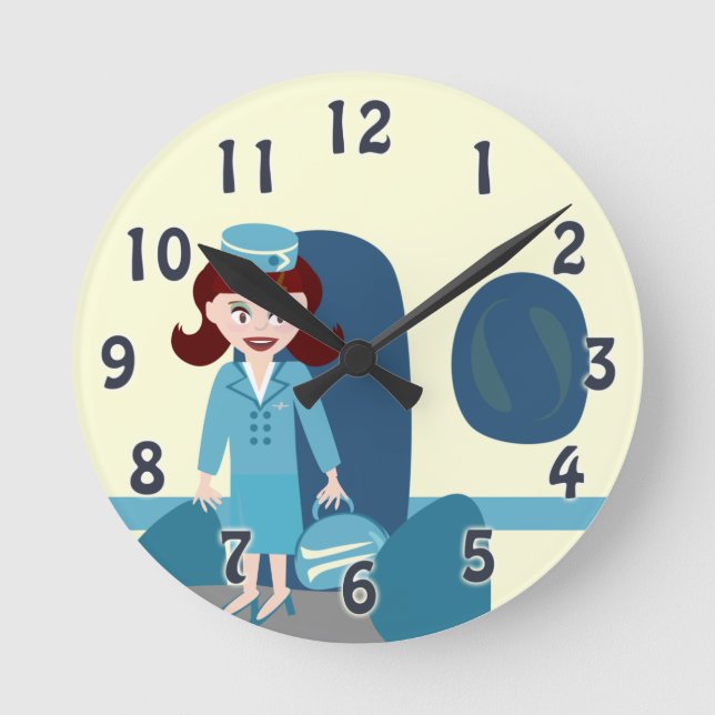 Horloge Ronde Intendance rétro Sassy (Recto)
