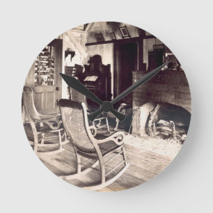 Horloge Ronde Intérieur d'une cabane en bois américaine, c.188