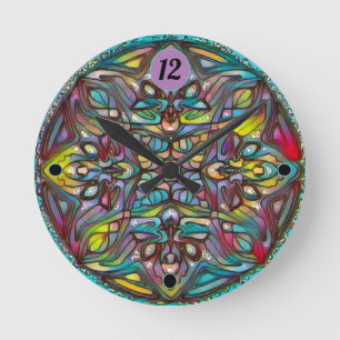 Horloge Ronde Iris en verre tendu