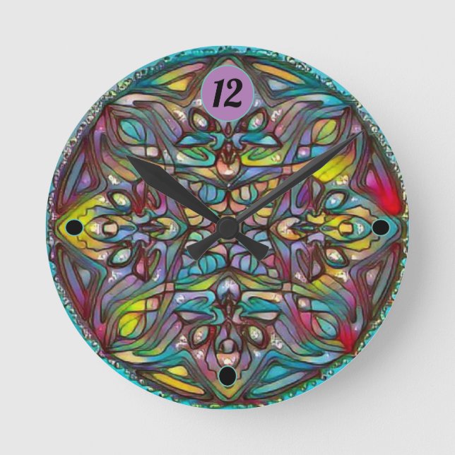 Horloge Ronde Iris en verre tendu (Recto)