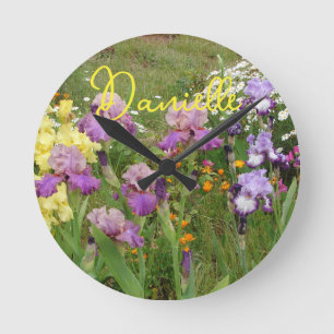 Horloge Ronde Iris iris fleurs fleuris Cottage Jardin Anniversai