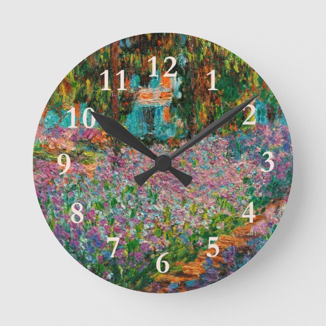 Horloge Ronde Iris Jardin Monet Giverny fleurs (Recto)