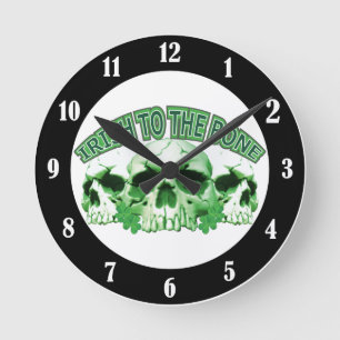 Horloge Ronde Irlandais au crâne os