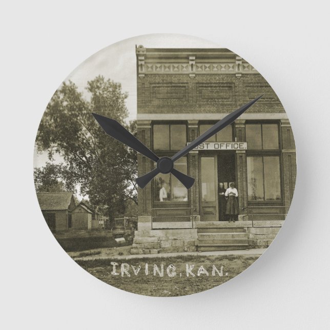 HORLOGE RONDE IRVING KANSAS POST OFFICE PHOTO MARSHALL COUNT KS (Recto)