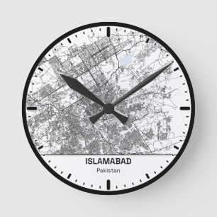 Horloge Ronde Islamabad Clock City Line Art
