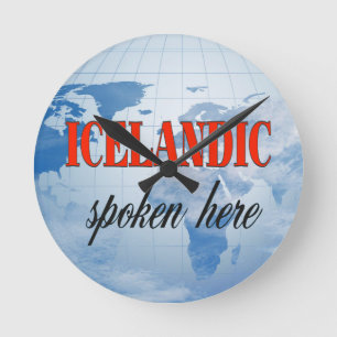 Horloge Ronde Islandais parlé ici terre nuageuse