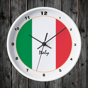 Horloge Ronde Italian Flag & Italy trendy fashion /design