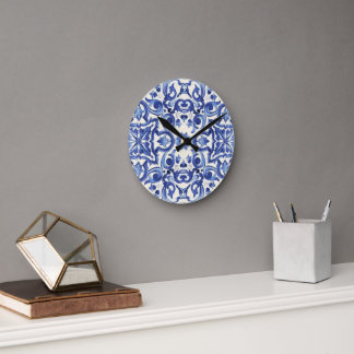 Horloge Ronde Italien Bleu Moderne La Dolce vita
