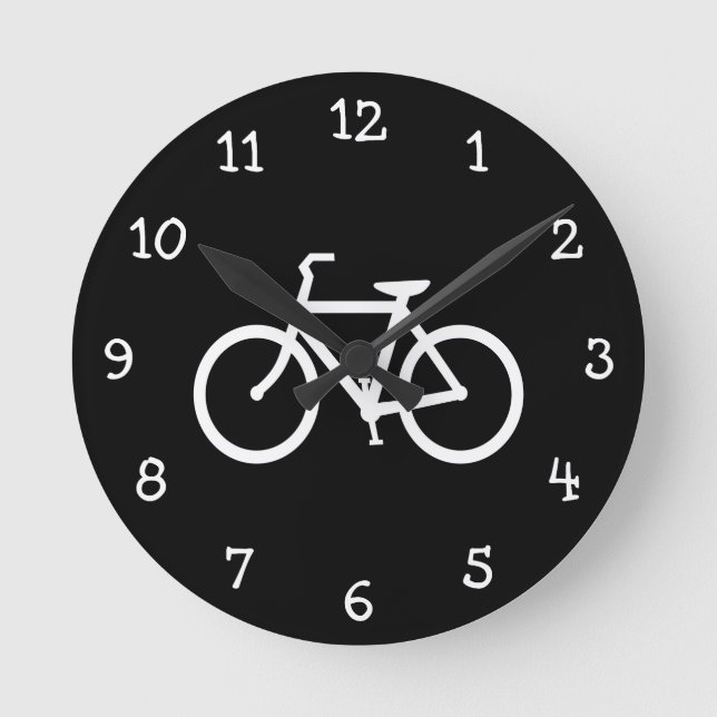 Horloge Ronde Itinéraire numéroté noir et blanc de vélo (Recto)