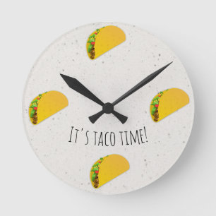 Horloge Ronde It's Taco Time Junk Food Kitchen