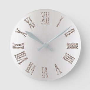 Horloge Ronde Ivoire Titane Parties scintillant Gris Argent Méta