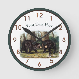 Horloge Ronde J.W. Audubon - Ursus Americanus (Ours Noir)