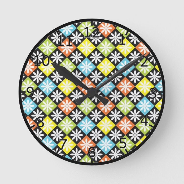 Horloge ronde Jacquard de diamants (Recto)