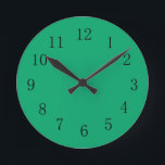 Horloge Ronde Jade Green Clock<br><div class="desc">Beautiful jade green color clock adds a touch of beauty to your kitchen,  sewing or recreation room,  a garage or workshop. Jade est traditionally associated with wisdom and prosperity.</div>