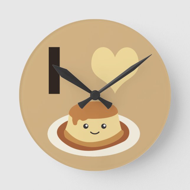 Horloge Ronde J'adore le flan ! (Recto)