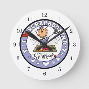 Horloge Ronde J'adore le scrapbooking