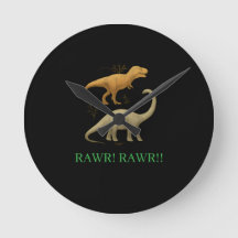 Horloge ronde - J'adore les dinosaures Roh Roh