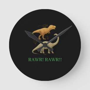 Horloge ronde - J'adore les dinosaures Roh Roh