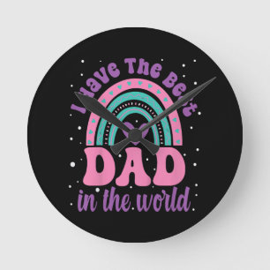 Horloge Ronde J'Ai Le Meilleur Papa Au Monde, Fille Enfant Fath