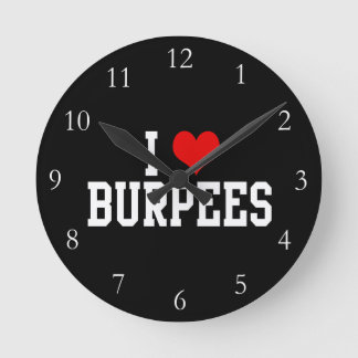 Horloge Ronde J'aime Burpees, forme physique