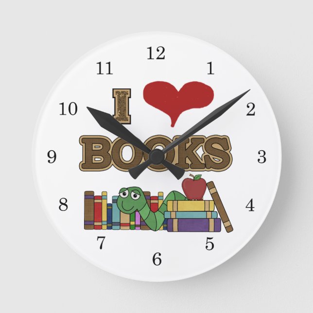 Horloge Ronde J'aime des livres (Recto)