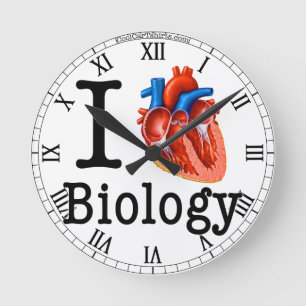 Horloge Ronde J'aime la biologie