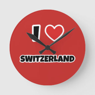 Horloge Ronde J'aime la Suisse
