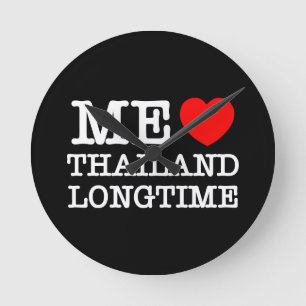 HORLOGE RONDE J'AIME LA THAÏLANDE LONGTEMPS