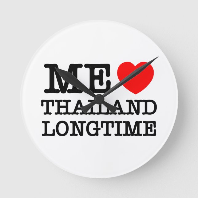 HORLOGE RONDE J'AIME LA THAÏLANDE LONGTEMPS (Recto)