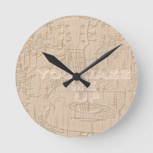 Horloge Ronde J'aime le bois brun Hakuna Matata