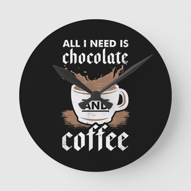 Horloge Ronde J'Aime Le Chocolat Et Le Café (Recto)