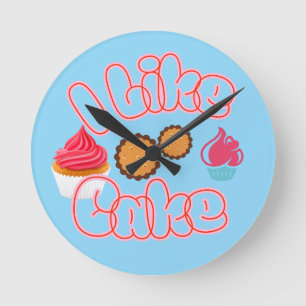 Horloge Ronde J'aime le gâteau