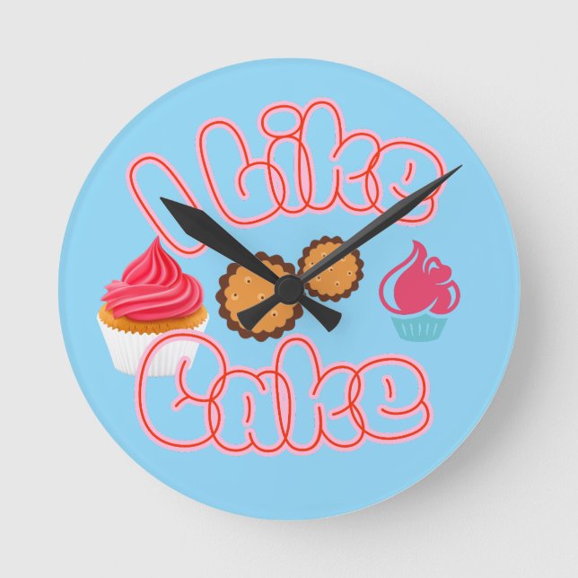 Horloge Ronde J'aime le gâteau (Recto)