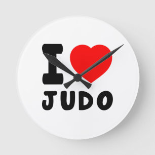 Horloge Ronde J'aime le judo