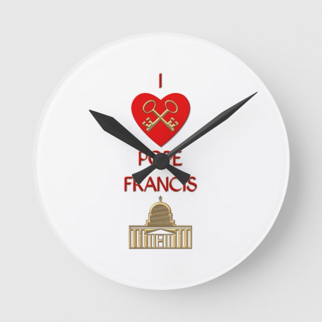 Horloge Ronde J'aime le pape François (Recto)