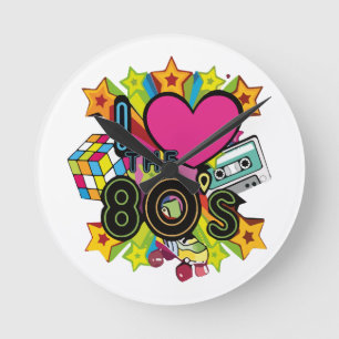 Horloge Ronde j'aime les années 80