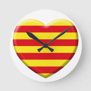 Horloge Ronde J'aime les Catalans