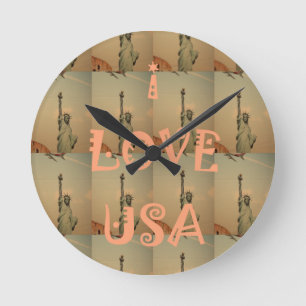 Horloge Ronde J'aime les États-Unis