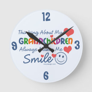 Horloge Ronde J'aime mes petits-enfants