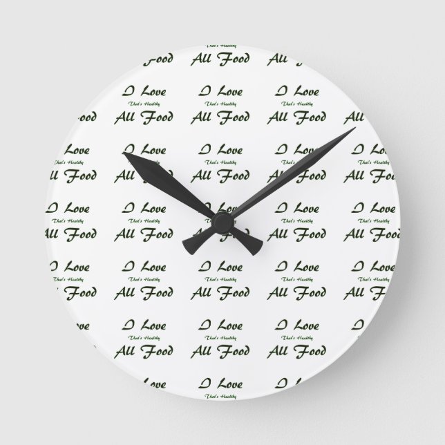 Horloge Ronde J'aime tous les aliments sains (Recto)