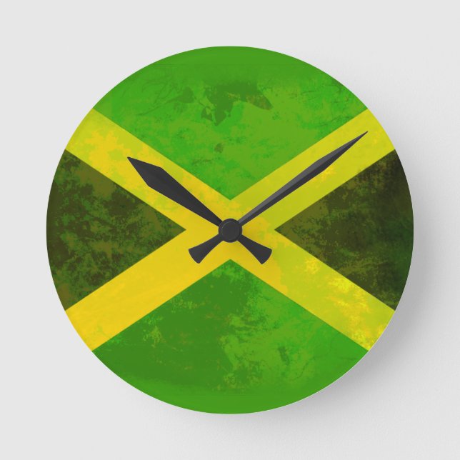 Horloge Ronde jamaica flag - reggaots roots (Recto)