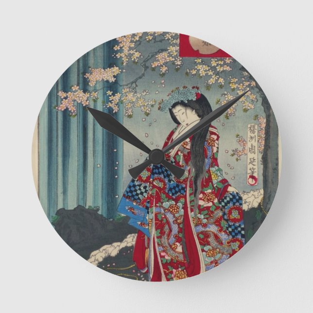Horloge Ronde Japonaise Geisha Lady Japon Art Cool classique (Recto)