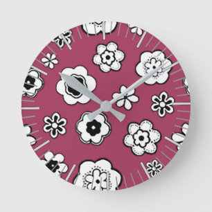 Horloge Ronde Jardin aux fleurs au vin