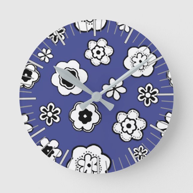 Horloge Ronde Jardin de fleurs en Bayou bleu (Recto)