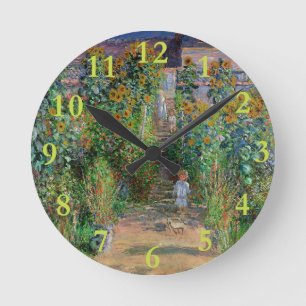 Horloge Ronde Jardin de Monet Vetheuil Impressionim Peinture de