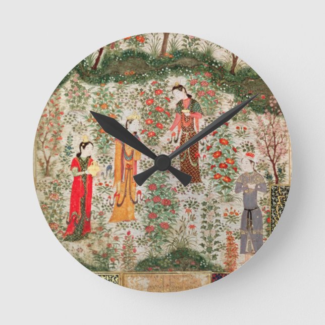 Horloge Ronde Jardin persan, 15ème siècle (avec papier) (Recto)