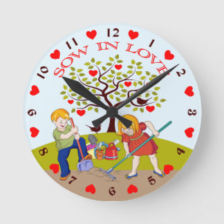 Horloge Ronde Jardin rétro pour enfants, - Semer dans l'amour